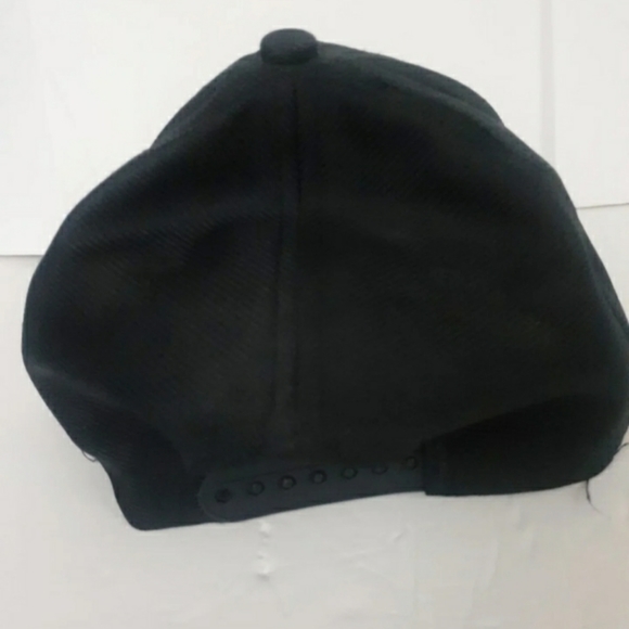 Vtg Eagle crest Aviator Hat dark blue Gold Mens snapback cap - Picture 4 of 5